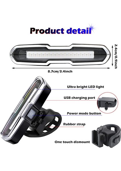 Beyaz 2 Tarzı 3 Renk Kask Işığı LED 5 Mod Far 110 Lümen USB Bisiklet Lambası Kuyruk Işıkları El Feneri Bisiklet Koşu Bisikleti Için Arka Işık (Yurt Dışından)