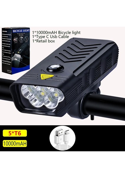A-10000MAH Stili Lm 5leds Mtb Bisiklet Işıkları Mah USB Şarj Edilebilir Bisiklet Işık El Feneri Açık Bisiklet Bisiklet Aksesuarları Güç Bankası Olarak (Yurt Dışından)