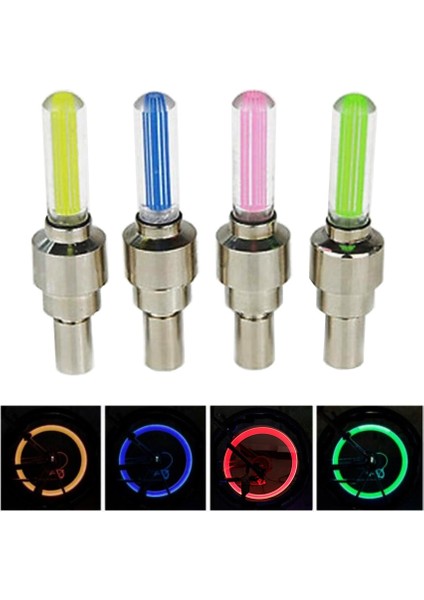 Sarı Stil Pilsiz Bisiklet Lambası Dağ Yolu Bisikleti Bisiklet Lambaları Led'ler Lastik Lastik Valf Kapakları Tekerlek Jant Telleri LED Işık BL0157 (Yurt Dışından) fiyatları
