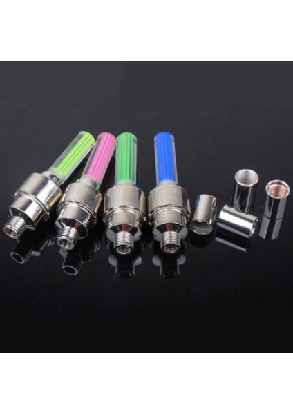 Sarı Stil Pilsiz Bisiklet Lambası Dağ Yolu Bisikleti Bisiklet Lambaları Led'ler Lastik Lastik Valf Kapakları Tekerlek Jant Telleri LED Işık BL0157 (Yurt Dışından) modelleri