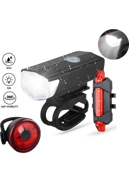 Bir Kuyruk Işık Stili USB Şarj Edilebilir Bisiklet Işığı 300LM Mtb Bisiklet Ön Arka Kuyruk Işığı Bisiklet Farı Bisiklet Lambası El Feneri Bisiklet Aksesuarları (Yurt Dışından) modelleri