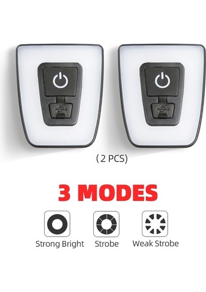 2 Adet 3 Mod Stili Su Geçirmez Arka Bisiklet Işığı Mini USB Şarj Edilebilir Kask Işığı Bisiklet El Feneri 20 Lümen Flaş Geri Arka Lambayı Uyar (Yurt Dışından)