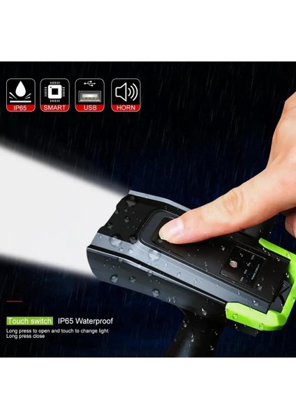 Açık Gri Tarzı Lm USB Şarj Edilebilir Akıllı Bisiklet Işık Indüksiyon Ah Bisiklet Korna ile Ön Işık LED Bisiklet Lambası Sürme Işık Arka Lambası (Yurt Dışından)
