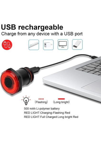 Akıllı Arka Lamba A Stili Akıllı Bisiklet Arka Işık Otomatik Startstop Fren Algılama Kuyruk Işık Su Geçirmez USB Şarj Edilebilir Bisiklet Arka Lambası Bisiklet Aksesuarları (Yurt Dışından) modelleri
