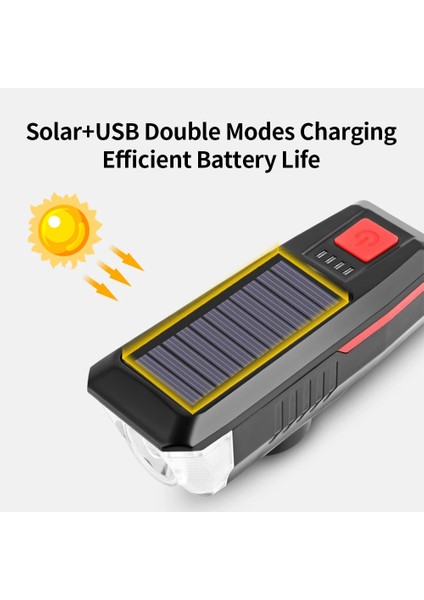 Bisiklet Işık A Stili T6 LED Güneş Bisiklet Işıkları Korna Bisiklet Ön Işık USB Şarj Edilebilir Ah El Feneri Bisiklet Aksesuarları Gece Sürme Far (Yurt Dışından) modelleri