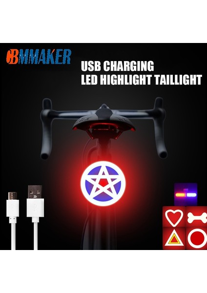 Halka Şekli Stili Bisiklet Işık USB Şarjlı Bisiklet Işık LED Lamba El Feneri Kuyruk Arka Bisiklet Işıkları Mtb Seatpost Için Bisiklet Aksesuarları (Yurt Dışından) modelleri