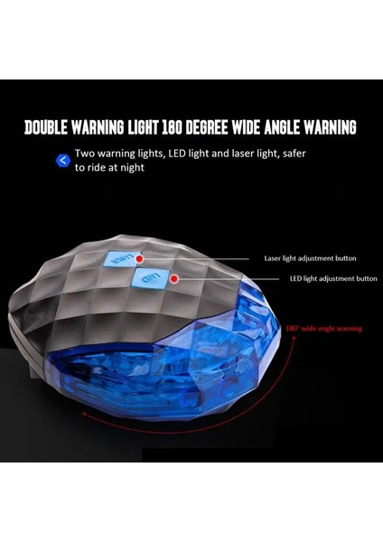 Mavi Stil Yüksek Li Bisiklet Lazer Işıkları LED Yanıp Sönen Lamba Kuyruk Işığı Arka Bisiklet Bisiklet Bisiklet Güvenlik Uyarısı Yanıp Sönen LED Işık Modları (Yurt Dışından)