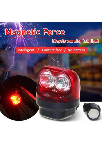 Bir Stil Bisiklet Ön Arka Işık Bisiklet LED Kuyruk Işık Mtb Kendinden Çalışan Manyetik Indüksiyon Uyarı Arka Lambası Arka Fener Bisiklet Aksesuarları (Yurt Dışından)