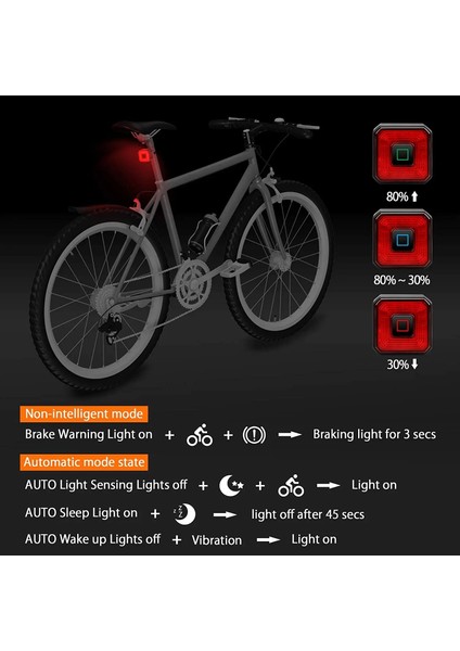 WD-0901-ZJ2 Stili X-Tiger Akıllı Bisiklet Kuyruk Işıkları Otomatik Açma Sensörü Gece Sürüşü Için Su Geçirmez Bisiklet Işıkları Ultra Parlak LED Bisiklet Arka Işıkları (Yurt Dışından) fırsatları