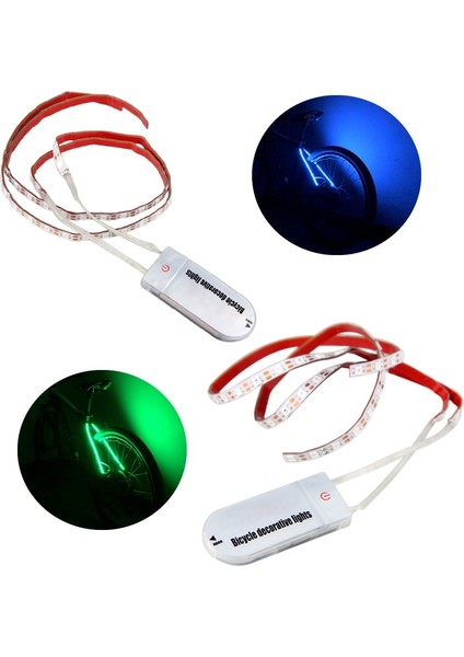 Beyaz Stil Bisiklet Dekoratif Arka Lambası Greenblue Bisiklet Işıkları Şerit Işığı 70 LED Tekerlek Güvenlik Uyarı Işığı Bisiklet Arka Lambası (Yurt Dışından) modelleri