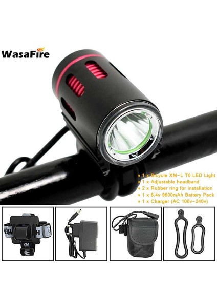 Bisiklet Işığı Sadece Stil Wasafire 2000LM Xm-L2 LED Bisiklet Işık Bisiklet Ön Işıkları Mtb Far Gece Bisiklet Farı + Pil Paketi + Şarj Cihazı (Yurt Dışından) fiyatları