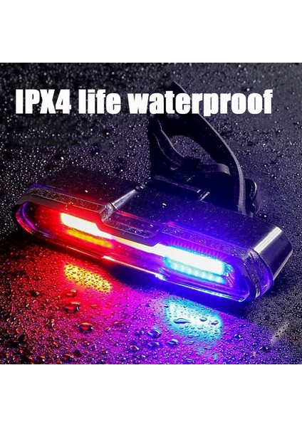 Pembe Tarzı USB Şarjlı Bisiklet Işık LED Mavi Kırmızı Çift Renk Sıcaklık Su Geçirmez Bisiklet Arka Lambası Bisiklet Işık Bellek Fonksiyonlu (Yurt Dışından)