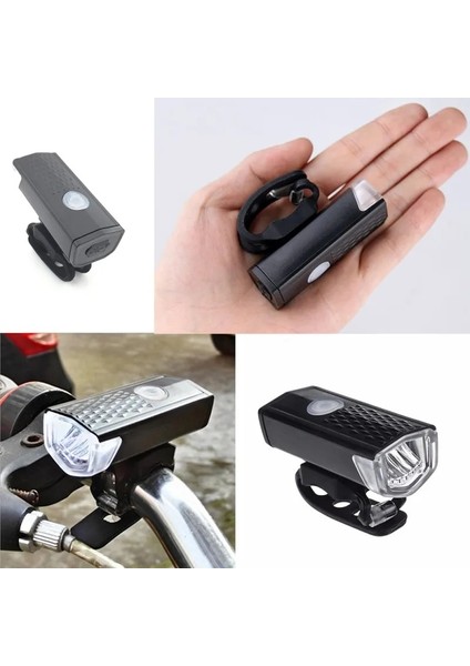 Siyah Set 4 Stili Bisiklet Işık Seti 650MAH USB Şarj Edilebilir Bisiklet Ön Arka Arka Arka Lamba Bisiklet Güvenlik Uyarı Işığı Bisiklet Lambası El Feneri (Yurt Dışından)