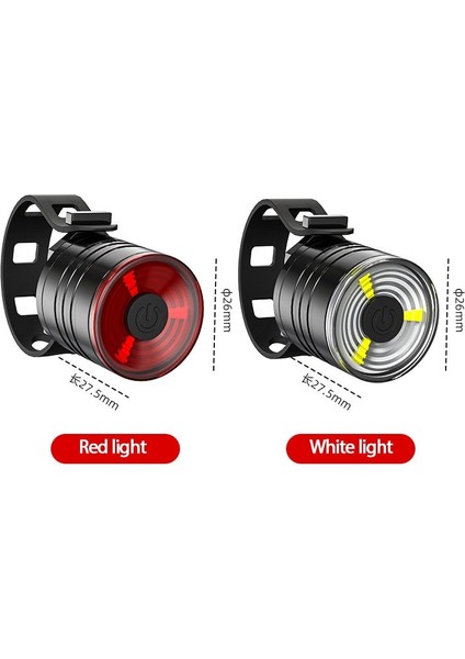 2 Adet Beyaz Stil 200 Lümen Çoklu Bisiklet Arka Işık Mtb Bisiklet LED Su Geçirmez Bisiklet Far Kask Seatpost Için Arka Arka Lambası Lamba El Feneri (Yurt Dışından)