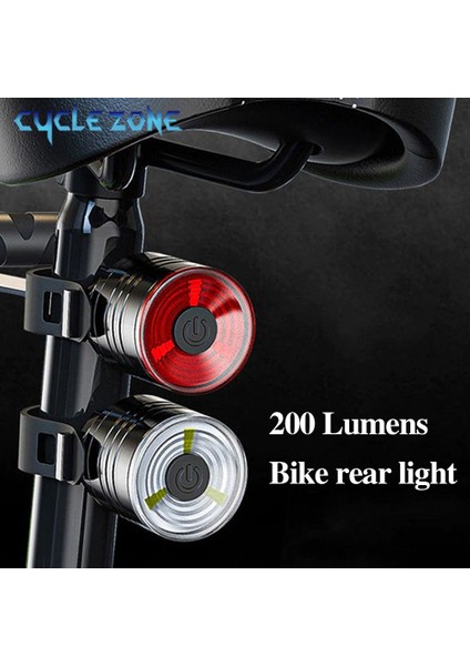 2 Adet Beyaz Stil 200 Lümen Çoklu Bisiklet Arka Işık Mtb Bisiklet LED Su Geçirmez Bisiklet Far Kask Seatpost Için Arka Arka Lambası Lamba El Feneri (Yurt Dışından)