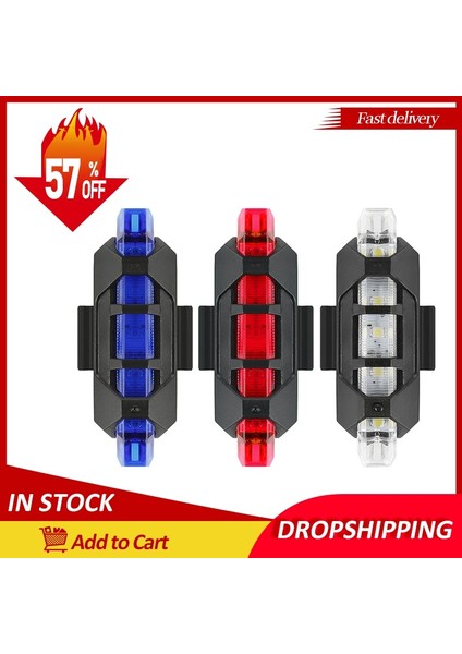 Mavi Stil Dış Mekan Bisiklet Işığı Gece Bisiklete Binme Güvenlik Uyarı Arka Lambaları Arka Lamba Su Geçirmez 5 LED USB Şarj Edilebilir Bisiklet Yanıp Sönen Işık (Yurt Dışından) modelleri