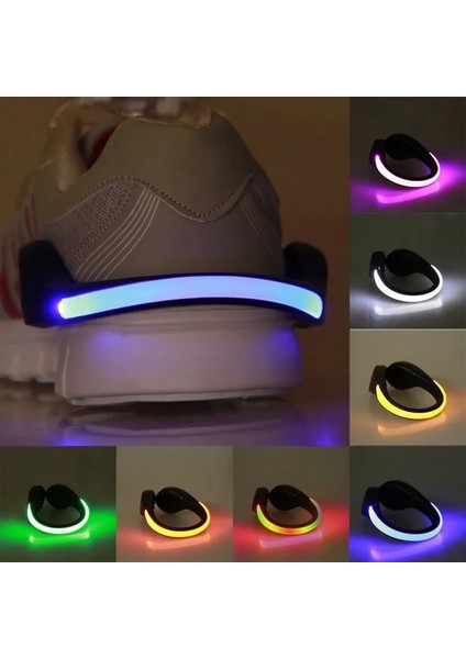 Beyaz Stil LED Işıklı Ayakkabı Klipsi Açık Bisiklet LED Işıklı Gece Koşu Ayakkabısı Güvenlik Klipsleri Bisiklet Sporları Uyarı Işığı Güvenlik (Yurt Dışından) fırsatları