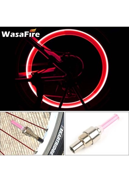 Kırmızı Stil Wasafire Mini LED Bisiklet Işıkları Bisiklet Tekerleği Lastik Valf Kapakları Işık 4 Renk Gece Bisikleti Konuştu Işık LED Bisiklet Kuyruk Arka Lambaları (Yurt Dışından)
