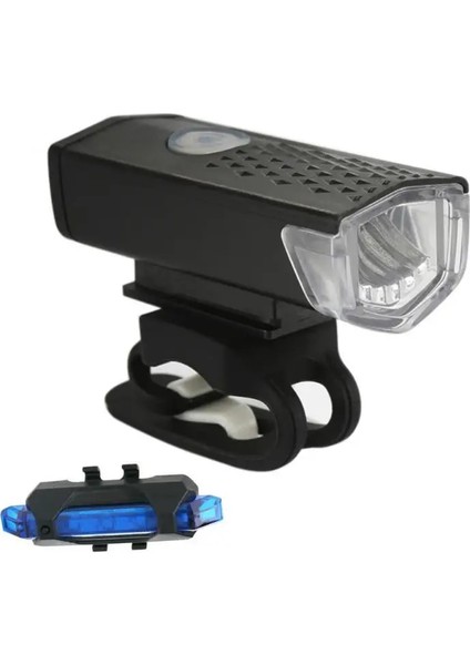 Siyah Set 2 Tarzı Bisiklet Işığı USB Şarj Edilebilir 300 Lümen 3 Mod Bisiklet Lamba Işığı Ön Far Bisiklet Bisiklet LED El Feneri Fener Kuyruk Işığı (Yurt Dışından)