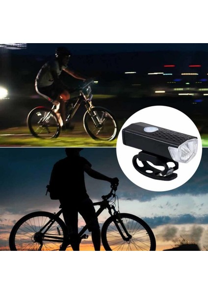 Siyah Set 2 Tarzı Bisiklet Işığı USB Şarj Edilebilir 300 Lümen 3 Mod Bisiklet Lamba Işığı Ön Far Bisiklet Bisiklet LED El Feneri Fener Kuyruk Işığı (Yurt Dışından)