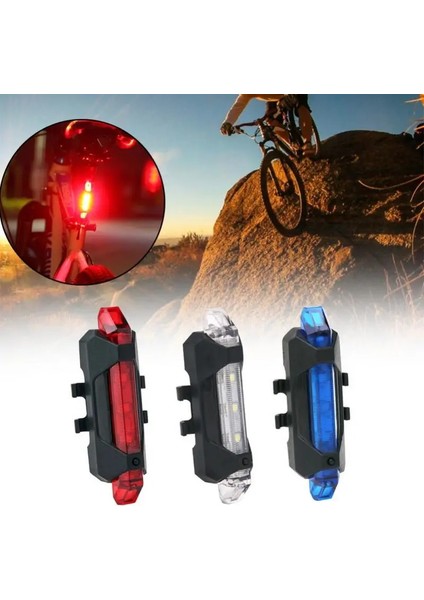 Siyah Set 2 Tarzı Bisiklet Işığı USB Şarj Edilebilir 300 Lümen 3 Mod Bisiklet Lamba Işığı Ön Far Bisiklet Bisiklet LED El Feneri Fener Kuyruk Işığı (Yurt Dışından)