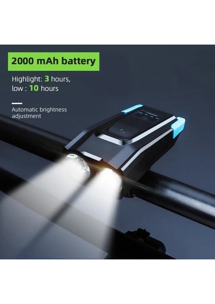 2000 Mavi Stil Ah Indüksiyon Bisiklet Ön Işık Seti Hor Lümenli USB Şarj Edilebilir Akıllı Far LED Bisiklet Lambası Bisiklet El Feneri (Yurt Dışından)