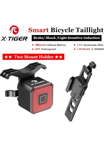 WD-0901 Stili X-Tiger Akıllı Bisiklet Kuyruk Işıkları Otomatik Açma Sensörü Gece Sürüşü Için Su Geçirmez Bisiklet Işıkları Ultra Parlak LED Bisiklet Arka Işıkları (Yurt Dışından)