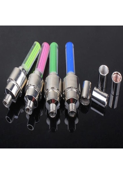 Yeşil Stil LED Neon Işık Valfi Kök Cap Bisiklet Bisiklet Araba Motosiklet Tekerleği Lastik Lamba Vana Lastik Işık Bisiklet Aksesuarları Pil Olmadan (Yurt Dışından) modelleri