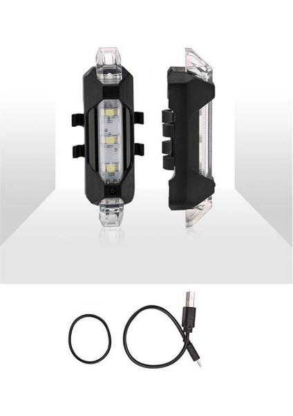 01 Beyaz Stil Yeni USB Şarj Edilebilir Bisiklet Işık Mtb Bisiklet Arka Arka Arka Lamba Bisiklet Güvenlik Uyarı Işığı Su Geçirmez Bisiklet Lambası Aksesuarları (Yurt Dışından)