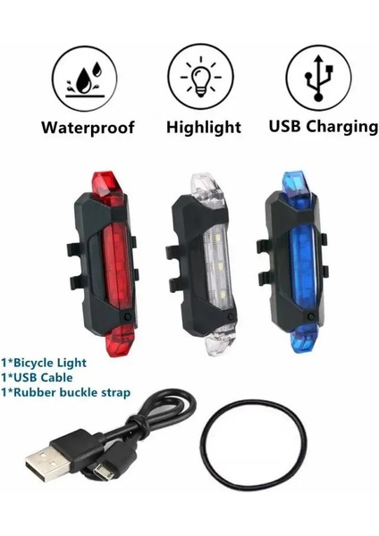 01 Beyaz Stil Yeni USB Şarj Edilebilir Bisiklet Işık Mtb Bisiklet Arka Arka Arka Lamba Bisiklet Güvenlik Uyarı Işığı Su Geçirmez Bisiklet Lambası Aksesuarları (Yurt Dışından) indirimleri