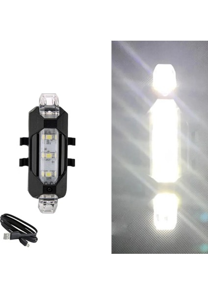 Beyaz Işık Stili USB Bisiklet Işığı LED Dağ Döngüsü Ön Arka Bisiklet Işığı Arka Lambası Su Geçirmez Bisiklet Güvenlik Uyarı Işığı Bisiklet El Feneri (Yurt Dışından)