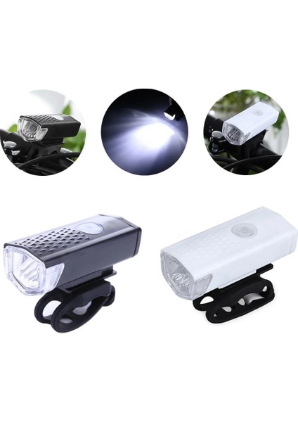 Beyaz Işık Stili USB Bisiklet Işığı LED Dağ Döngüsü Ön Arka Bisiklet Işığı Arka Lambası Su Geçirmez Bisiklet Güvenlik Uyarı Işığı Bisiklet El Feneri (Yurt Dışından)
