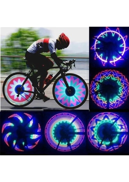 Gösterilen Stil Gibi Çift Taraflı 16 LED Renkli Dağ Bisikleti Tekerlek Işık Bisiklet Bisiklet Tekerleği Tel Lastik Uyarı Işığı Neon Lamba Kapağı Tekerlek (Yurt Dışından) fırsatları