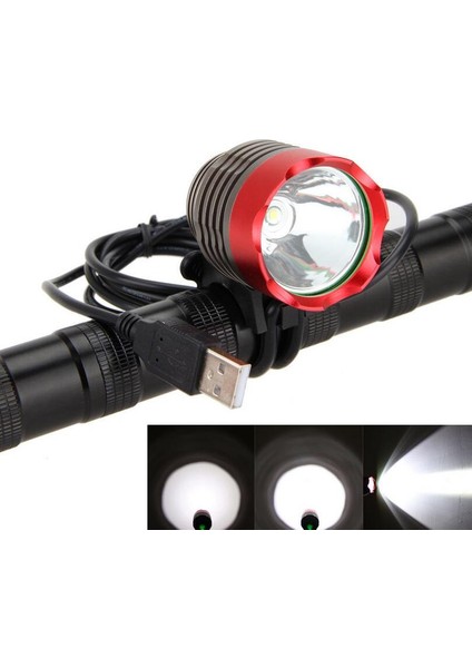 Siyah Kırmızı Stil 3000LM Cree Xm-L T6 LED USB Bisiklet Işık Bisiklet Far Su Geçirmez Mtb Bisiklet Ön Lamba Kamp Yürüyüş Far Bisiklet Işık (Yurt Dışından)