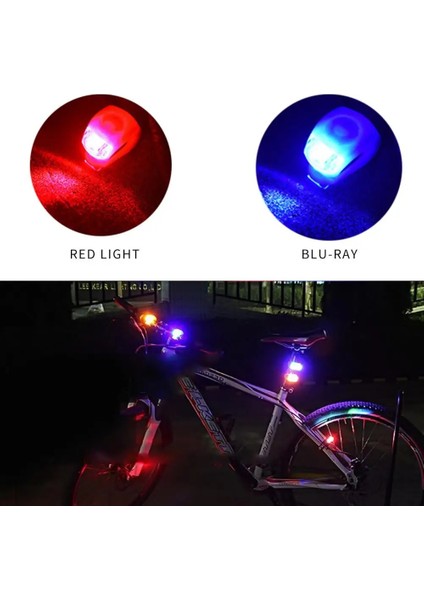 1 Beyaz 1 Kırmızı Stil LED Silikon Bisiklet Ön Arka Işık Seti 3 Mod Su Geçirmez Mtb Dağ Yol Bisikleti Bisiklet Far Kuyruk Uyarı Lambası (Yurt Dışından)