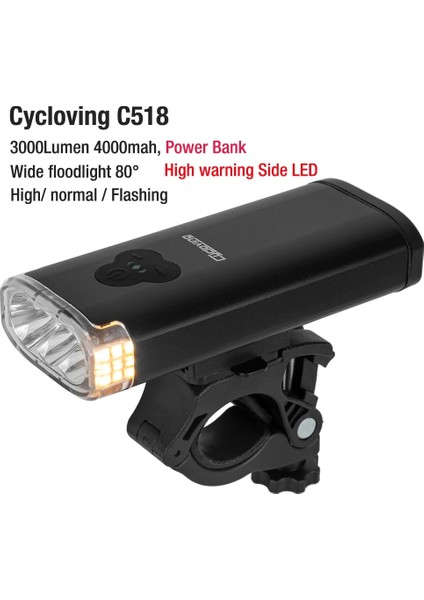 3led C518 Stili Bisiklet Bisiklet Işık Seti Yağmur Geçirmez LED Bisiklet Işığı Far Bisiklet Döngüsü Ön Lamba Alüminyum Ultralight Mtb Bisiklet Işığı (Yurt Dışından)