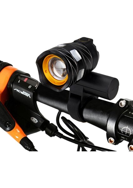 2 Ön Işık Stili Zumlanabilir T6 LED Bisiklet Işık Bisiklet Ön Lamba Torch Far, USB Şarj Edilebilir Dahili Pil ile (Yurt Dışından)