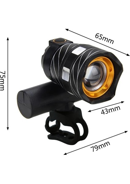 2 Ön Işık Stili Zumlanabilir T6 LED Bisiklet Işık Bisiklet Ön Lamba Torch Far, USB Şarj Edilebilir Dahili Pil ile (Yurt Dışından)