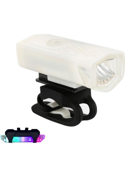 Beyaz Set 5 Stili Bisiklet Işık Seti 650MAH USB Şarj Edilebilir Bisiklet Ön Arka Arka Arka Lamba Bisiklet Güvenlik Uyarı Işığı Bisiklet Lambası El Feneri (Yurt Dışından)