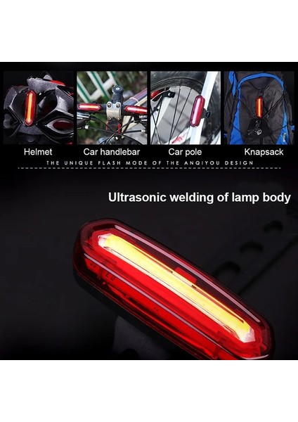 Beyaz Set 5 Stili Bisiklet Işık Seti 650MAH USB Şarj Edilebilir Bisiklet Ön Arka Arka Arka Lamba Bisiklet Güvenlik Uyarı Işığı Bisiklet Lambası El Feneri (Yurt Dışından) indirimleri