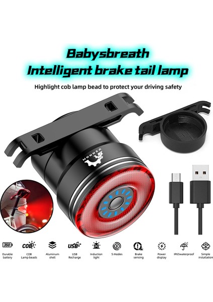 Ysanam Arka Bisiklet Işık Akıllı Sensör USB LED Mtb Bisiklet Lambası Bisiklet El Feneri Arka Lambası Döngüsü Aksesuarları Bisiklet Sele Işık (Yurt Dışından)
