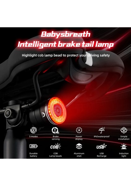 Ysanam Arka Bisiklet Işık Akıllı Sensör USB LED Mtb Bisiklet Lambası Bisiklet El Feneri Arka Lambası Döngüsü Aksesuarları Bisiklet Sele Işık (Yurt Dışından) fiyatları