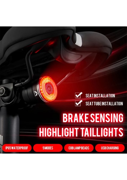 Ysanam Arka Bisiklet Işık Akıllı Sensör USB LED Mtb Bisiklet Lambası Bisiklet El Feneri Arka Lambası Döngüsü Aksesuarları Bisiklet Sele Işık (Yurt Dışından) modelleri