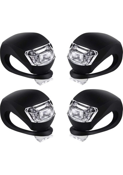 2 Kırmızı ve 2 Siyah Stil 4 Adet LED Silikon Dağ Bisikleti Bisiklet Ön Arka Işıklar Itme Döngüsü Klip Işık Bisiklet C Pillerinin Her Türüne Uyar (Yurt Dışından) modelleri