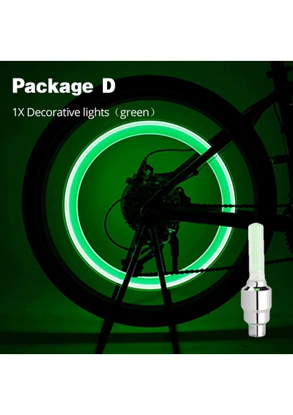 Paket D Stili Su Geçirmez LED Bisiklet Işık Lastik Valf Bisiklet Işık Sürme Spor Konuştu Güvenlik Uyarı Işığı Açık Tekerlek Hafif Bisiklet Aksesuarları (Yurt Dışından)