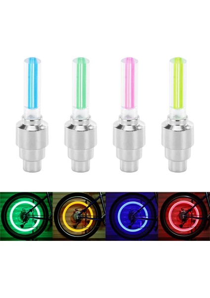 001-SARI Stil LED Flaş Lastik Tekerlek Vana Kapağı Işık Araba Bisiklet Bisiklet Motosiklet Için Ön Arka Tekerlek Işık Lastik 4 Renk Su Geçirmez Neon Lamba (Yurt Dışından) fiyatları