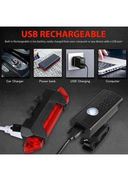Kırmızı Kuyruk Işık Stili USB Şarj Edilebilir Bisiklet Işık Mtb Bisiklet Ön Arka Arka Kuyruk Işık Bisiklet Lambası Fener El Feneri Bisiklet Güvenlik Uyarı Işığı (Yurt Dışından) indirimleri