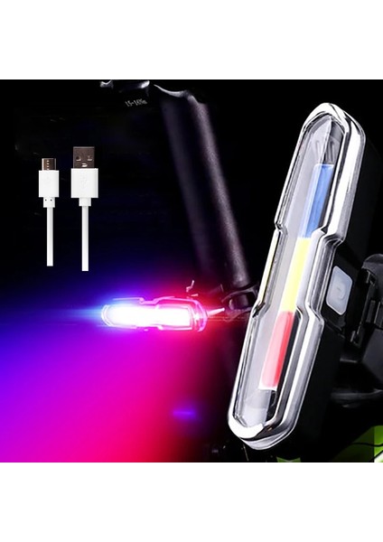 Mavi Beyaz Kırmızı Stil Cbmmaker Bisiklet Işığı USB Şarjı Çoklu Aydınlatma Modları LED Bisiklet Işığı Flaş Kuyruk Arka Bisiklet Işıkları Dağlar Için Bisiklet Seatpost (Yurt Dışından)