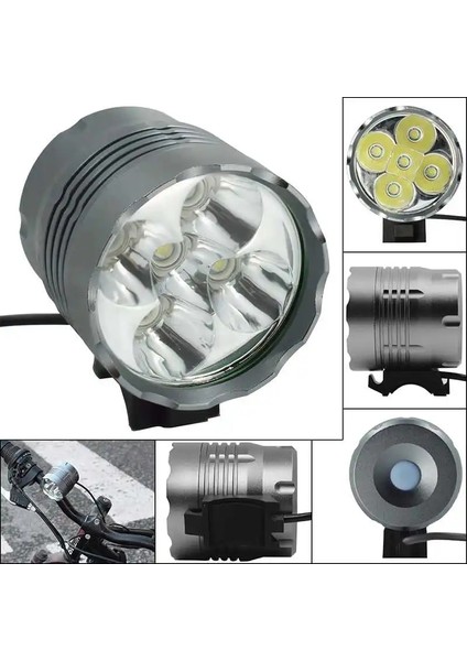 Sadece Bisiklet Işık Stili 5*t6 LED Bisiklet Işık Lanterlm Bisiklet Ön Işık Mtb Kafa Lambası Bisiklet Far + 8.4V Şarj Cihazı + Pil Paketi (Yurt Dışından)