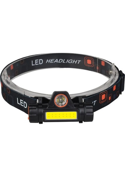 Siyah Stil 2022 Yeni Q5 Far Kafa Lambası Far Su Geçirmez 2500LM Cob LED Dahili USB Şarj Edilebilir Pil Çalışma Işığı 5W (Yurt Dışından)